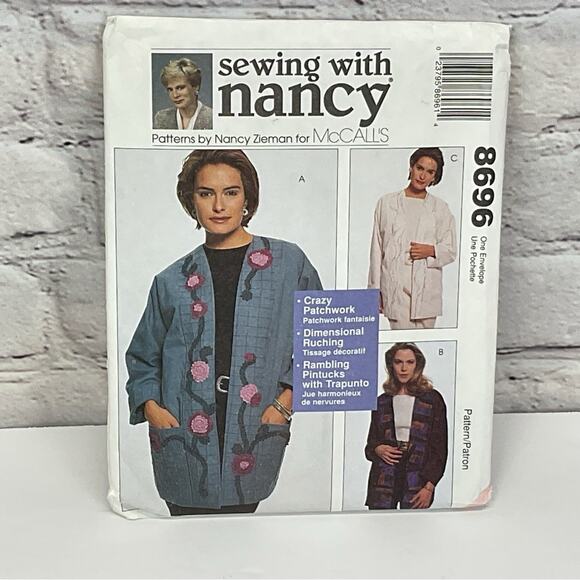 Vintage McCall's Sewing Pattern #8696 by Nancy Zieman Jacket Women's S-XL Uncut - Picture 1 of 4